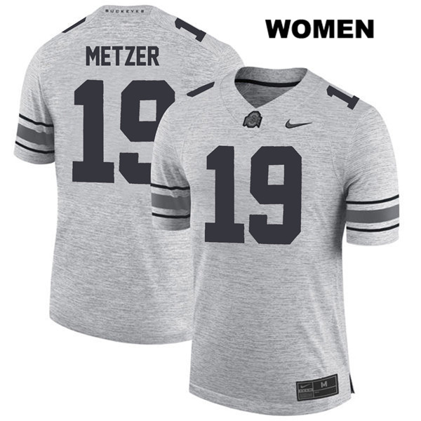 Ohio State Buckeyes Women's Jake Metzer #19 Gray Authentic Nike College NCAA Stitched Football Jersey YZ19J21PH